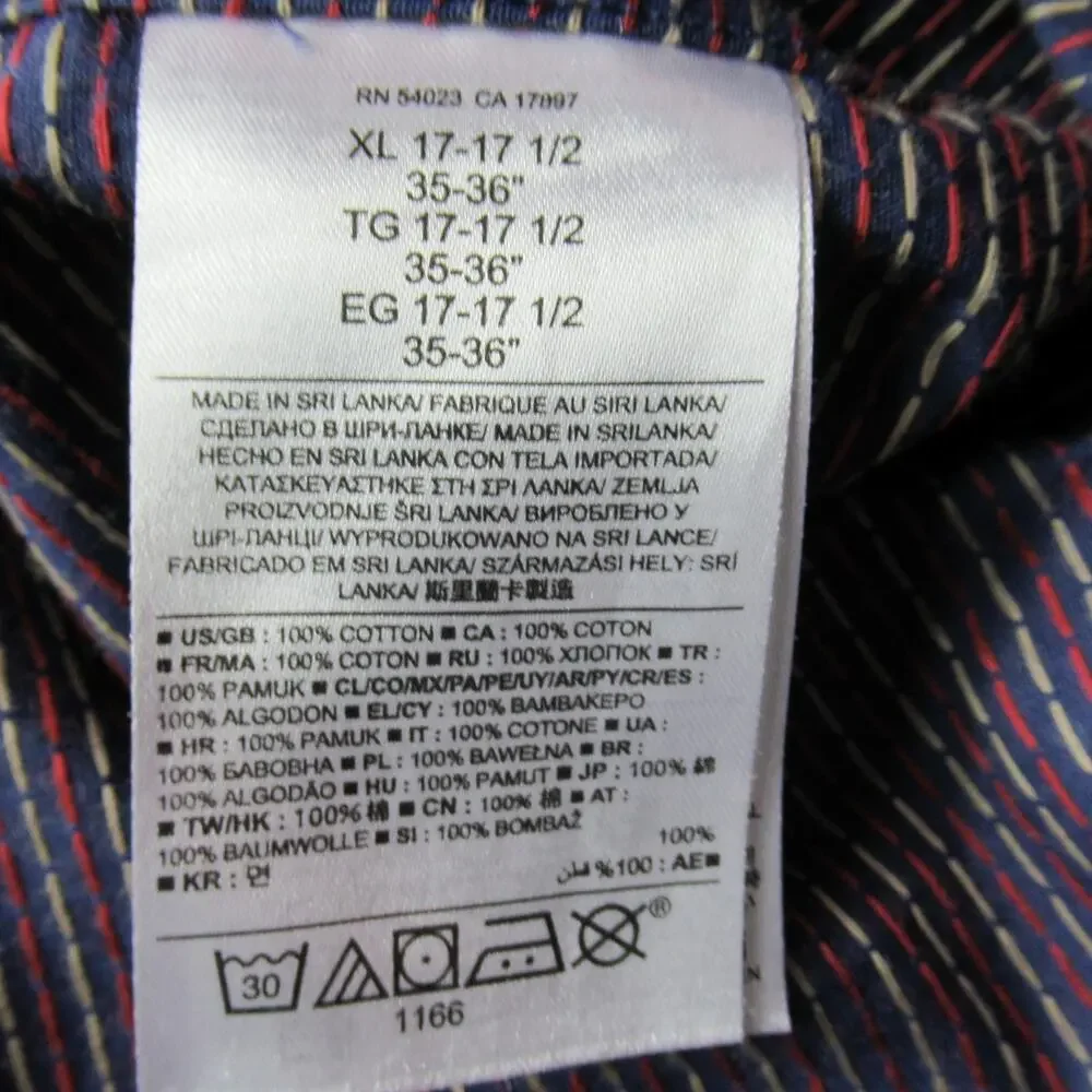 Banana Republic Shirt Mens XL Blue Polka Dot Slim Fit Button Long Sleeve Preppy